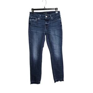 Lucky Brand Womens Skinny Lolita Jeans Dark Wash Fray Crop Size 2/26 (28" Waist)